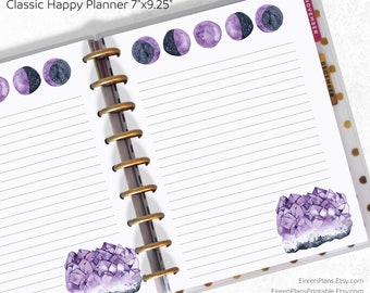 Diary Inserts Lined Journaling Paper Witchy Paper Floral Moon Classic Happy Planner Inserts Soft watercolor PRINTED Lined Notes