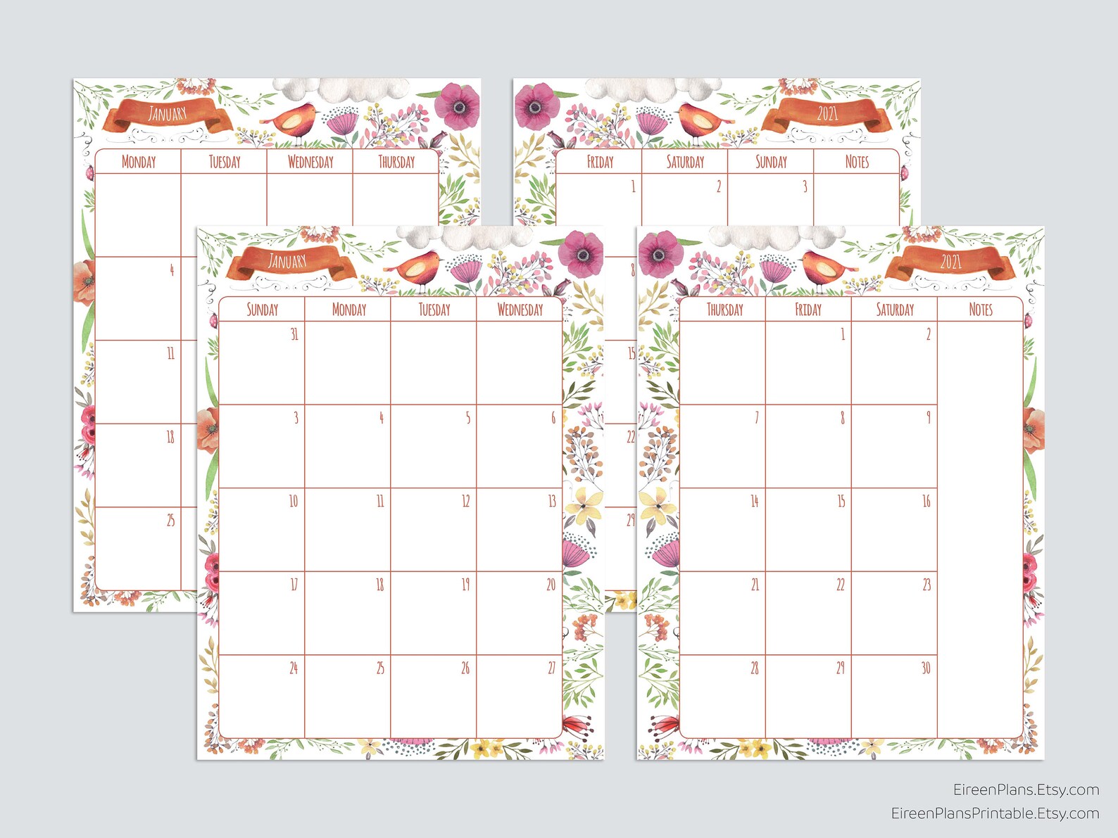 2021 2022 2023 PRINTED Monthly Classic Happy Planner Etsy