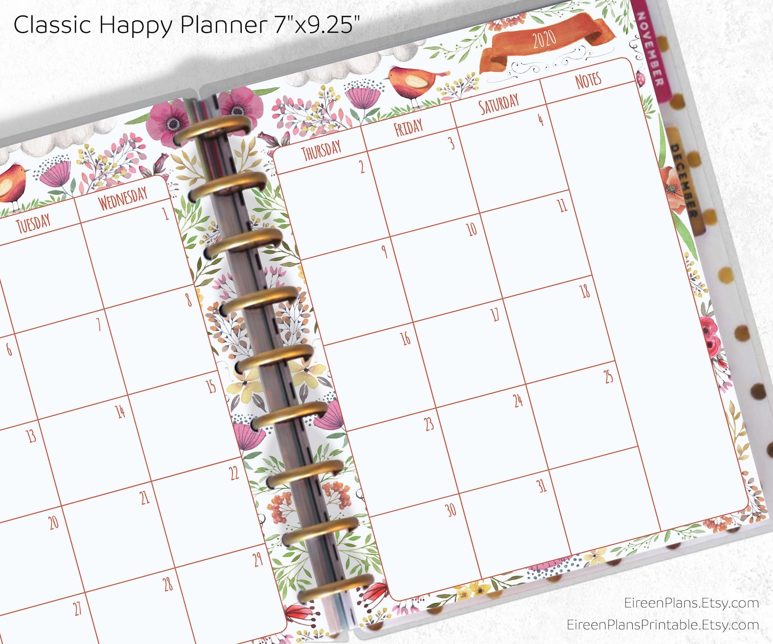 2021 2022 2023 PRINTED Monthly Classic Happy Planner Etsy