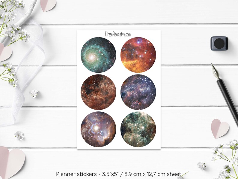galaxy aesthetic planner stickers bujo stickers decorative