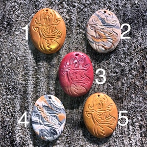 Wearable original majestic Deer head labyrinth pendants by Labyrinth designer DLH, carved polymer clay, light weight, great gift