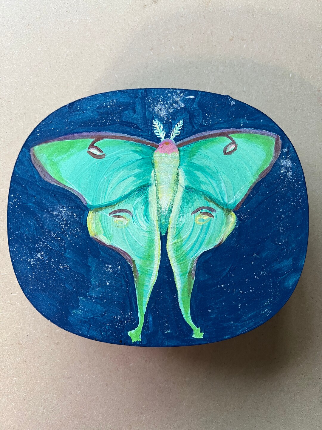 Luna Moth Original Acrylic Painting on MDF by Donna Lindeen Harrington ...