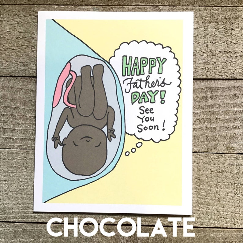 Soon to be Dad, Father's Day Card, expectant father, daddy to be, pregnancy card, unborn baby, first time dad, baby, utero, unique, funny Chocolate