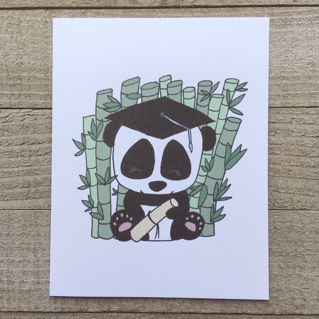 Panda Graduation Card, Blank Grad Card for Grads, High School ...