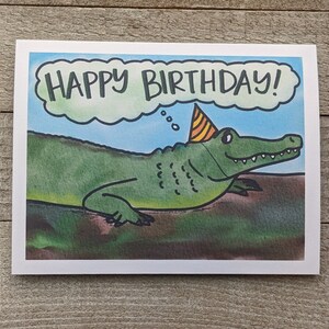 Carte d'anniversaire crocodile et alligator, grand garçon, carte pour enfant, garçon, fille, reptile, oncle, père, père, grand-père, fils, homme, mari, parent,