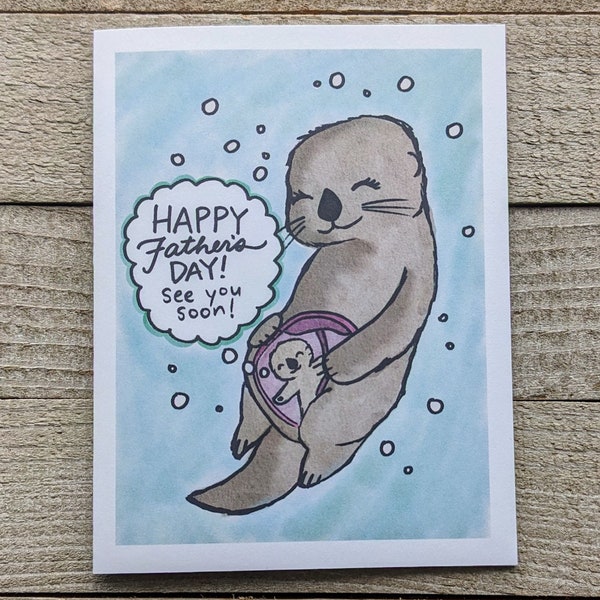 Otter, Father to be, Soon to be Dad, expectant daddy, pregnant, father's day card, prenatal papa, first father's day, preggers, daddy to be