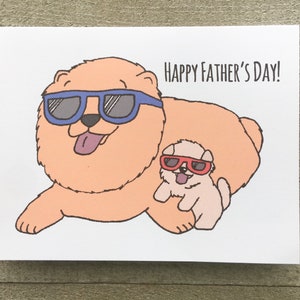 Chow chow hond vaderdag kaart, gelukkige vaderdag kaart, nieuwe vader, een en klaar, vader zoon dochter, schattige unieke kawaii liefde papa papa papa