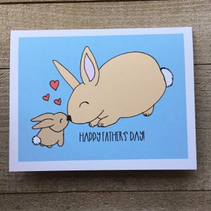Konijntje met baby, Vaderdagkaart, van zoon, dochter, kind, knuffels van papa, schattig kaartje voor eerste vaderdag, één kind