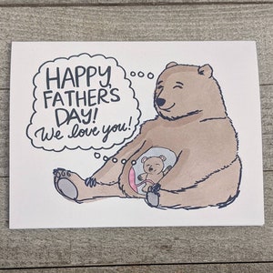Urso cartão de Dia dos Pais, futuro pai, pré-natal, cartão de gravidez, futuro pai, papai urso, mamãe urso, bebê urso, futuro papai