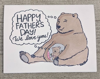 Bear Father to be Father’s Day card, dad to be, prenatal, pregnancy card, soon to be dad, papa bear, mama bear, baby bear, daddy to be