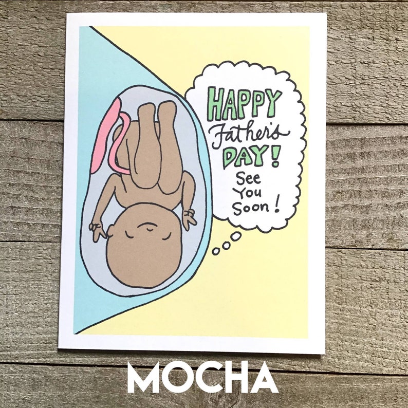 Soon to be Dad, Father's Day Card, expectant father, daddy to be, pregnancy card, unborn baby, first time dad, baby, utero, unique, funny Mocha