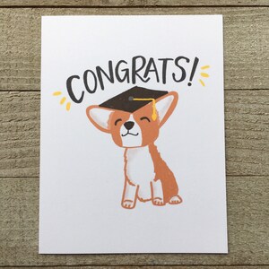 Carte de remise des diplômes Corgi, vierge, diplômé du secondaire, université, école supérieure, maternelle, collège, jr. élevé, félicitations, bravo