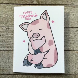 Bonne fête des mères carte cochon, cochon mère et enfant, de fils, fille, enfant, un et fait, du beau-fils belle-fille, figure grand-mère, tante