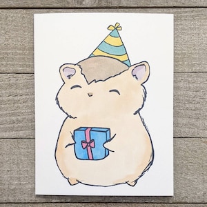 Jolie carte d'anniversaire hamster, cadeau, premier anniversaire, rongeur, animal de compagnie, petits animaux, jolie carte d'anniversaire pour nièce, neveu, fils, fille, enfant
