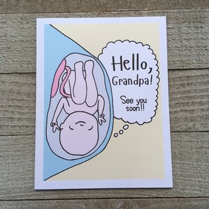Soon to be grandpa pregnancy announcement blank greeting card, soon to be grandfather, grandpa to be, expectant grandparent