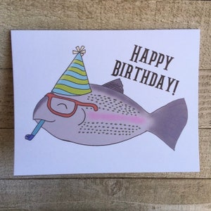Carte d'anniversaire poisson dans des verres, pêcheur, pêcheur, pêche, hipster, carte d'anniversaire unique, achigan, truite, chasseur, drôle, père, fils, oncle