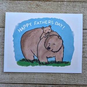 Bär Vatertagskarte, glücklicher Vatertagskarte, neuer Papa, ein und gemacht, Sohn Tochter, niedliches Unikat kawaii Liebe Papa Daddy, Wald, Huckepack