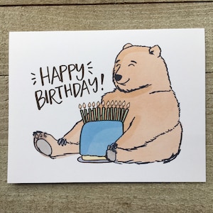 Carte d'anniversaire Big Bear, ours en peluche, grand gars, barbe, carte pour oncle, papa, père, grand-père, fils, homme, mari, parent, cousin, grand homme, homme
