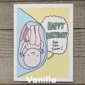 Prenatal Baby Birthday Card, pregnant, from the bump, father, mother, grandma, grandpa, to be, expectant, expecting, fetal, fetus, soon