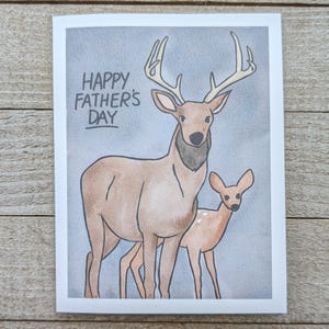 Hirsch, Bock, glücklicher Vatertagskarte, neuer Vater, ein und fertig, Vater Sohn Tochter, niedliches Unikat kawaii Liebe Papa Daddy, erste Freunde, Jäger