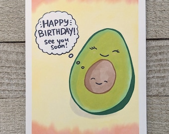 Happy BIRTHDAY From the Baby Bump, Pregnant Avocado, Expecting Mother, Prenatal avocados, Baby to be, Greeting Card, Blank, Fetus, To Be