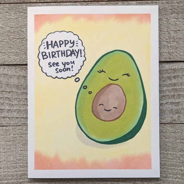 Happy BIRTHDAY From the Baby Bump, Pregnant Avocado, Expecting Mother, Prenatal avocados, Baby to be, Greeting Card, Blank, Fetus, To Be