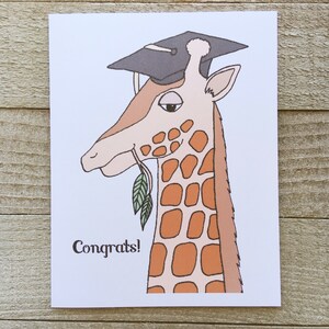 Carte de voeux de remise des diplômes girafe, carte de diplômé vierge pour la maternelle, l'école maternelle, le collège, le lycée, l'université, l'université, diplômé
