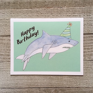 Carte d'anniversaire requin, poisson, aquarium, océan, carte pour garçon neveu nièce fille premier deuxième troisième quatrième cinq, maternelle mignon unique