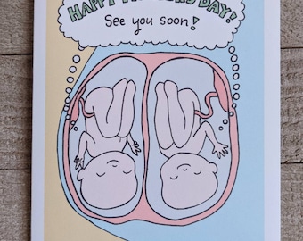Soon to be Dad, Father&#39;s Day card, twin dad, expectant father, daddy to be, twin dad, first time dad, utero twins, ultrasound, unborn baby