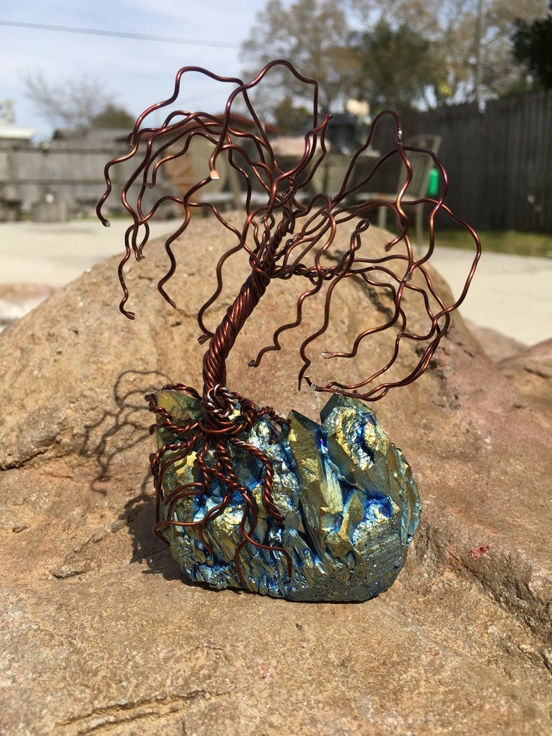 Wire Chocolate Weeping Willow Bonsai Tree on Japanese Dragon | Etsy