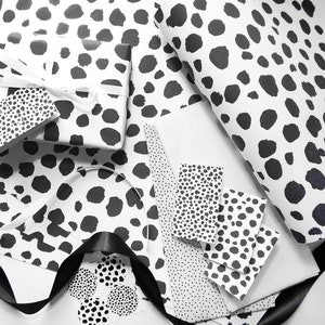 Set di carte da regalo e biglietti d'auguri, con il mio design "Dalmata" - completo di nastro, carta velina e adesivi
