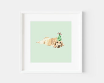 Unframed square prints featuring my watercolour dog illustrations - Labrador - cute pup - pet portrait - various sizes to choose from