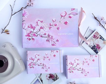 Hand made personalised photo albums/scrap books, featuring my watercolour design 'Through the blossom'  - various sizes to choose from