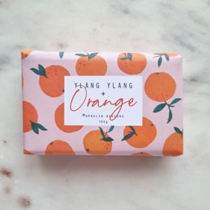 Ylang Ylang Orange Hand Made Soap Bar 100g Luxury, natural, vegan, cruelty free, palm oil free image 1