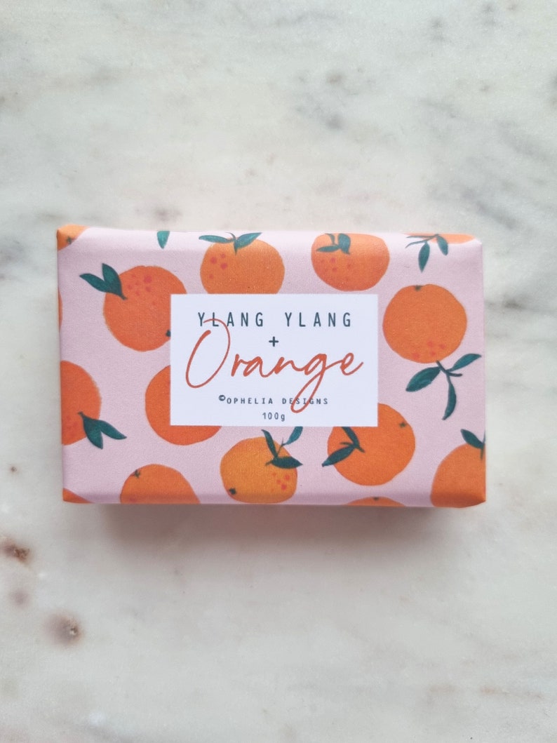 Ylang Ylang Orange Hand Made Soap Bar 100g Luxury, natural, vegan, cruelty free, palm oil free image 1