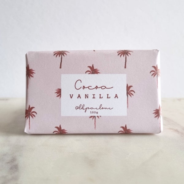 Cocoa Vanilla Hand Made Soap Bar (100g) - Luxury, natural, vegan, cruelty free, palm oil free