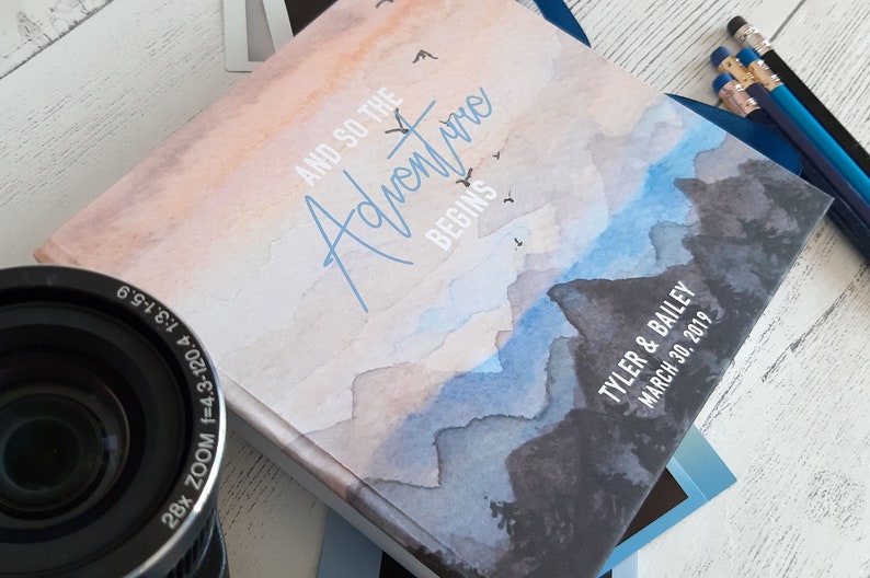 Handmade photo album / travel journal / guest book featuring Etsy