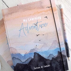 A5 hand made notebook / travel journal, featuring my 'Adventurer' watercolour design, with any text personalise your own image 6