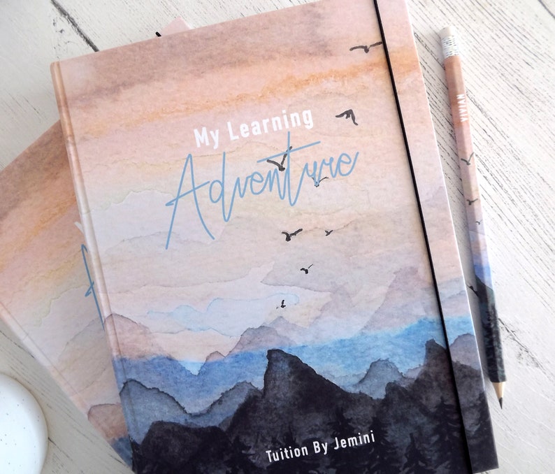 A5 hand made notebook / travel journal, featuring my 'Adventurer' watercolour design, with any text personalise your own image 6