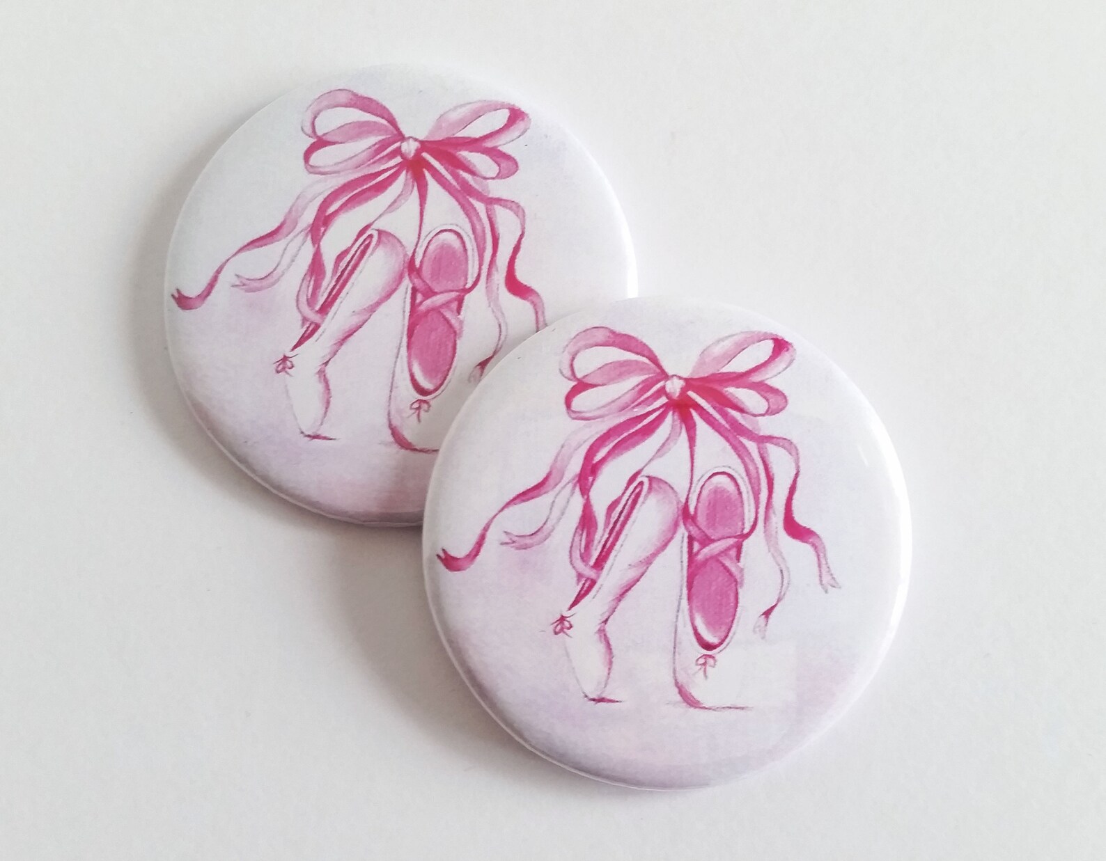 ready made pocket / hand mirror - printed with my ballet shoes design - 1 working day dispatch