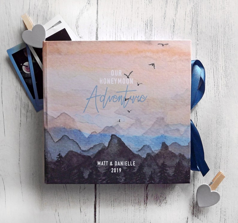 Handmade photo album / travel journal / guest book featuring Etsy