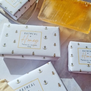 Oatmeal Honey Hand Made Soap Bar 50g / 100g Luxury, natural, vegan, cruelty free, palm oil free image 9