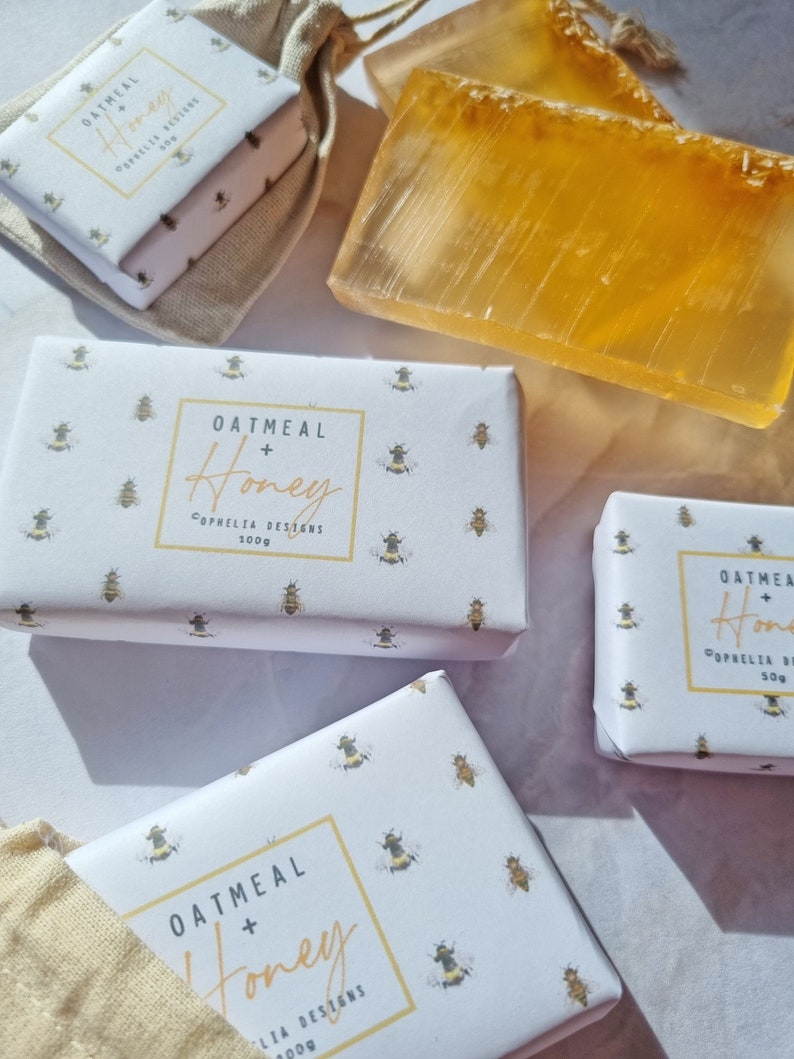 Oatmeal Honey Hand Made Soap Bar 50g / 100g Luxury, natural, vegan, cruelty free, palm oil free image 9