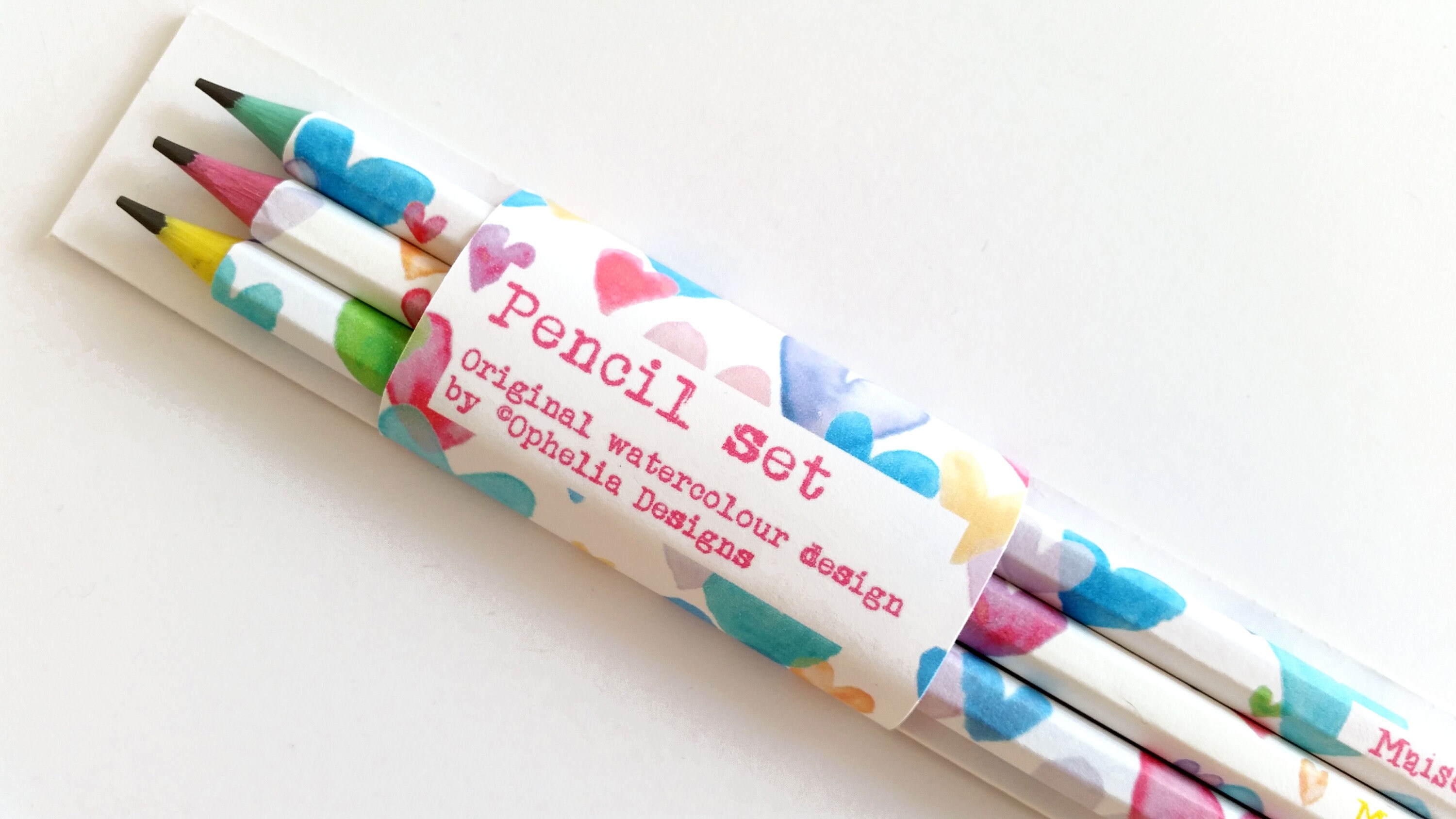 Personalised pencil gift set featuring my 'Bright Etsy