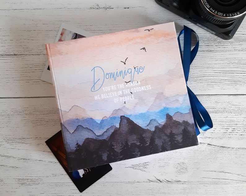 Handmade photo album / travel journal / guest book featuring Etsy