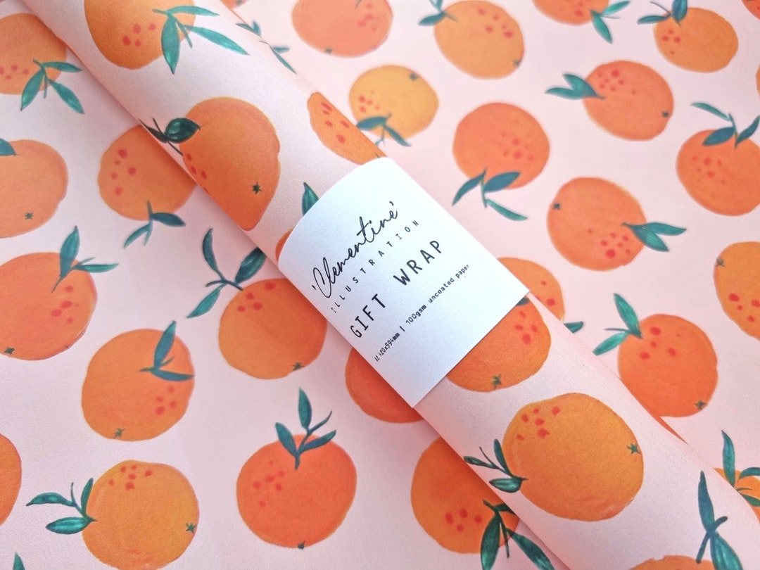 Larger Sized Gift Wrap Sheets Featuring My Gouache 'clementine' Design
