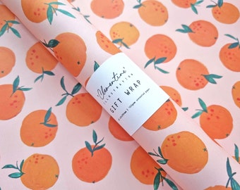 Larger sized gift wrap sheets featuring my gouache 'Clementine' design - perfect for gifts, packaging, paper crafts or scrapbooking.