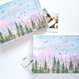 Personalised handmade photo albums/scrap books, featuring my 'Over the Glade' design, woodland, trees, birds - ANY TEXT