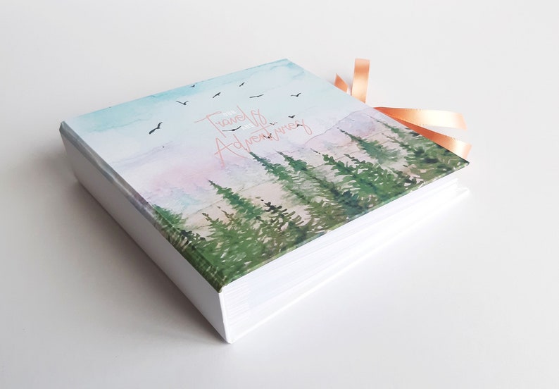 Handmade photo album / travel journal / guest book featuring Etsy