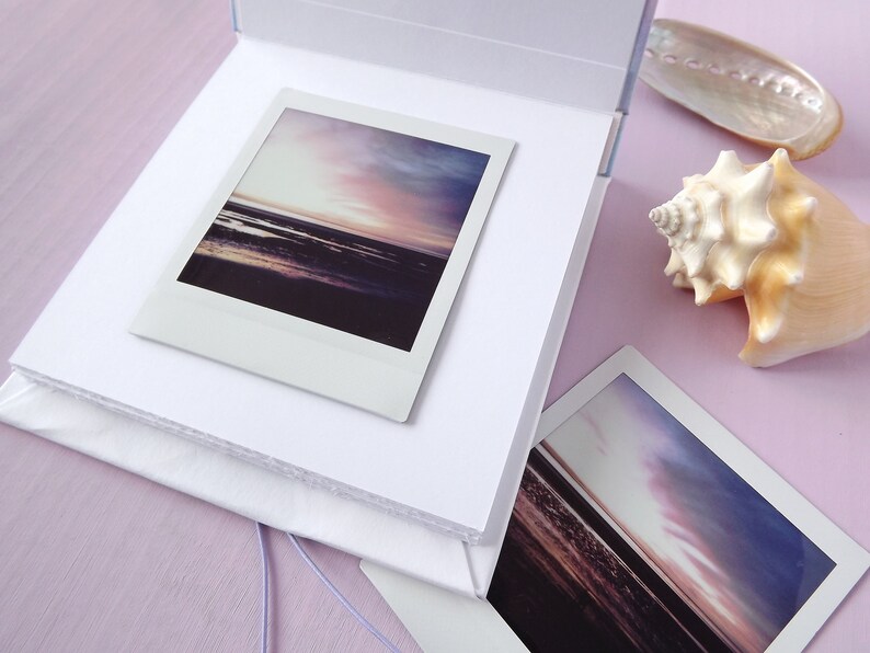 personalised small flip bookphoto album Hand made in my /'Sea and Waves/' design perfect for Instax Square Mini instant prints